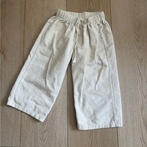 Fostered Collection Cream Corduroy Wide Leg Pant